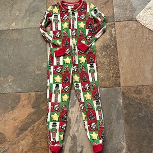 Bucees Colorful Holiday Kids Footie Pajamas